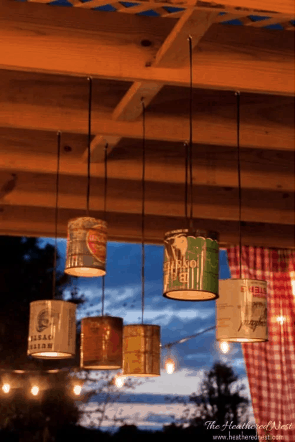 Tin can chandelier DIY The Kindest Way
